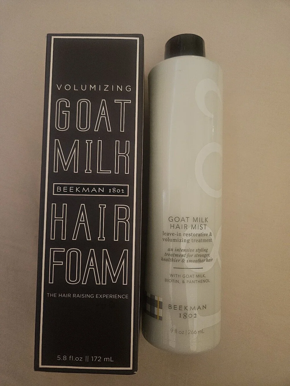 Beekman 1802 Volumizing Goat Milk Hair Foam & Leave In Hair Mist Set Of 2 *NWT*